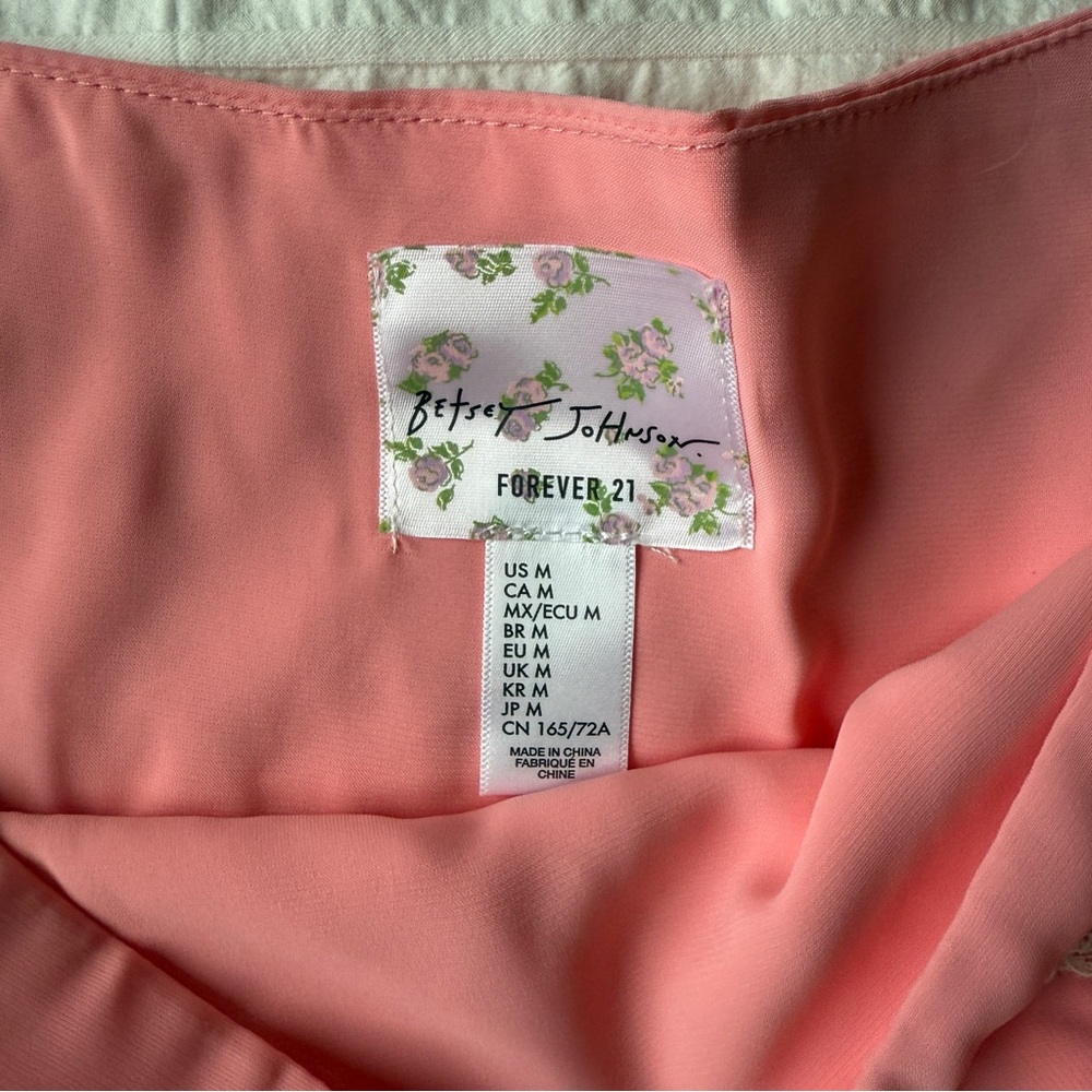 NWT Betsey Johnson x f21 Rosette Cami Mini Skirt Set sz M coquette balletcore - Picture 8 of 10